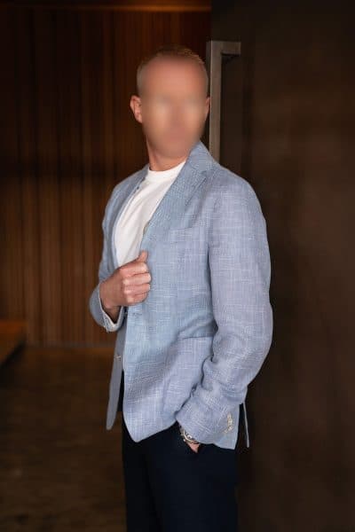 An image in Adam's male escort portfolio