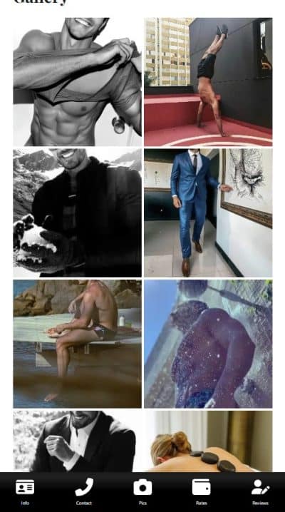 Screenshot from the gallery of Ronaldo Mattos, who hides his face in photos with careful cropping and lighting